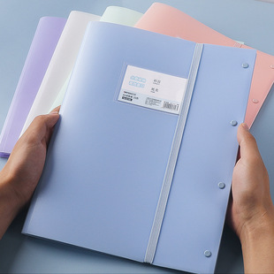 A3 Data Book Folder Transparent Insert Certificate Test Paper Storage Bag Student Picture Book Clip Morandi Collection Book