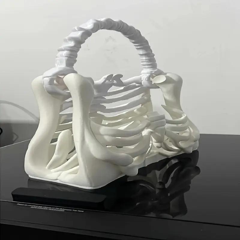 New cross-border product: 3D printed Skeleton Bone Bag, Halloween skull tote bag