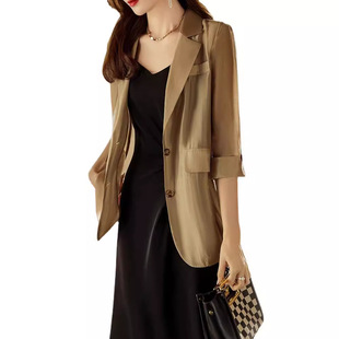 Thin Suit Jacket Women's Seven-point Sleeve 2023 Summer New Korean-style Loose Casual Small Suit High-grade Top