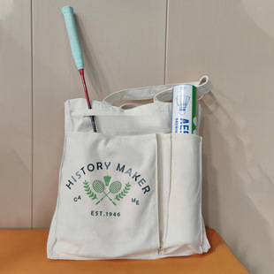 Badminton Bag, Tennis Bag, Sports Fitness Large-Capacity Canvas Bag, Single Shoulder Women's New High-Looking Portable Handbag
