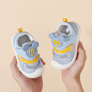 Men's Baby Toddler Shoes 2024 Spring and Summer New Soft Sole Mesh Shoes Baby Shoes Mesh Breathable Infant Shoes