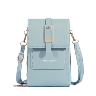 New mobile phone bag slung touch screen mobile phone bag solid color simple wallet shoulder bag portable card bag wholesale
