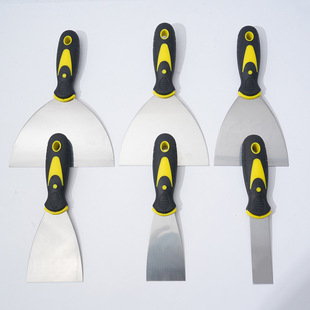 Factory wholesale plastic handle putty knife putty knife household Yellow Black handle shovel stainless steel scraper common