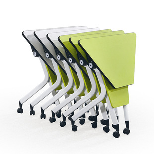 Simple Reading Desk Stitching Training Office Conference Table Mobile Trapezoidal Desk Stitchable Hexagonal Desk