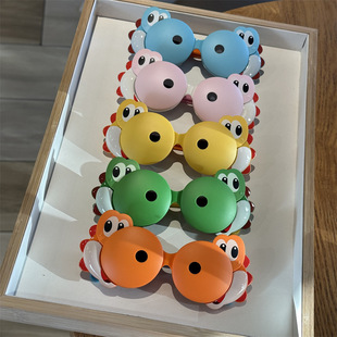 Cartoon glasses polarizer flip-top children's small dinosaur sunglasses soft sunglasses men's silicone girls photo can be flip