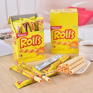 Indonesia imported richeese nabaodi CHEESE CHEESE Cheese stick 180 g/box cheese sandwich roll wafer biscuits