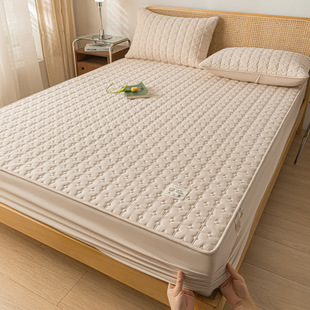 Soybean Quilted Waterproof Bed Hat Single-piece Bedspread 2024 New Simmons Mattress Protector Dust Cover Bed Single Set