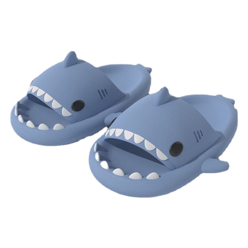 Shark-themed summer adult couple slippers, trendy indoor and outdoor, cute and quirky, non-slip, durable and stylish.