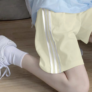 Shorts Women's High Waist Thin Five-point Pants Large Size Loose Sports Casual Pants Slimming Straight Pants for Chubby Girls Women's Mid-length Pants for Summer