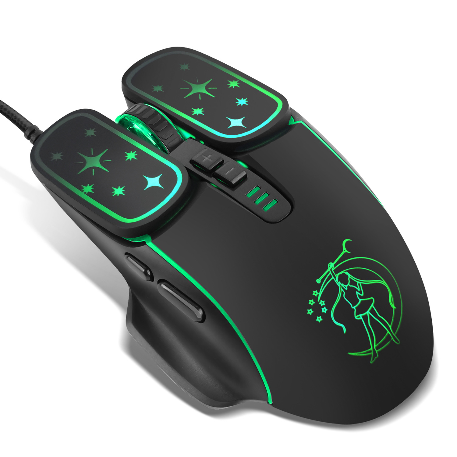 Yulduz Ay xotini sichqonchasi 7200DPI o'yin RGB esports sichqoncha