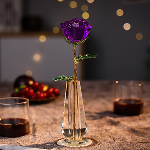 Crystal Roses for Girlfriend and Wife Creative Wedding Anniversary Decorations Valentine's Day Gifts