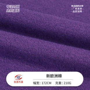 Spot 210g New European Cotton Polyester Elastic Jersey Spring and Summer Knitted Fabric Guangzhou Export Clothing T-Shirt Fabric