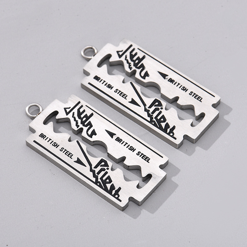 Cross-Border European and American Hip-Hop Stainless Steel Necklace, American Punk Rock Style Band Personality Keychain Pendant Sweater Chain
