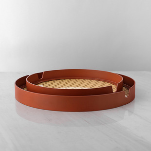 Milo Thinking Light Luxury Modern Rattan Tray Model Room Home Decoration Living Room Wine Cabinet Dining Table Sales Office Lobby