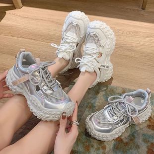 Torre Shoes Women's 2024 New Explosions Summer Mesh Shoes Women's Breathable Thin Mesh Thick Sole Increased Sports Sandals