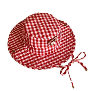 Kitty Cat Red Plaid Fisherman Hat Women's Summer 2025 New Sunshade Sunscreen Face Showing Small Mountaineering Hat
