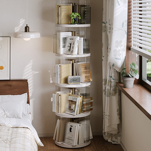 Storage Cabinet Rotating Bookshelf Floor 360-degree Simple Children's Storage Picture Book Shelf Simple Student Bookcase