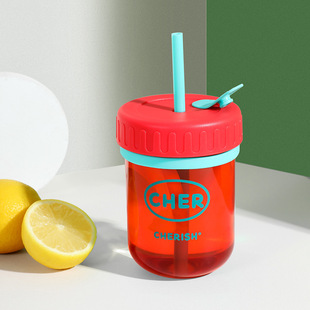 Small red recommended new high-value girls plastic kettle portable cute big belly Cup fashion straw Cup