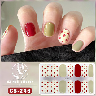 CS Waterproof Baking Free Gel Nail Polish Film Full Sticker Japanese and Korean Style Spring and Summer Nail Sticker Film Paper Nail Sticker