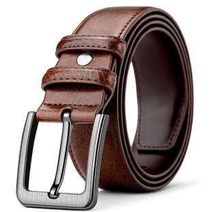 Paul genuine goods Vintage Cowhide Leather Belt Men's Trouser Belt Genuine Leather Vintage Business Casual Aged Jeans Belt
