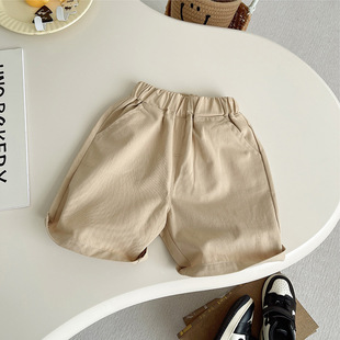 Boys' Summer suit New Children's Short-sleeved Fresh Plaid Stylish Fashionable Baby's Summer Handsome Korean Clothes