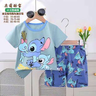 Kid's pajamas детская одежда 2025 Детская пижама мультфильм лето корейские шорты с короткими рукавами фабрика прямой поставки