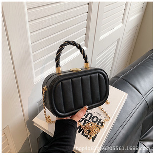 Chain Box Bag High-end Style Small Square Bag Fashionable All-match Shoulder Crossbody Bag Fresh and Sweet Clutch Bag