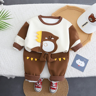 Baby clothes spring cotton long sleeve sweater western style two-piece set 6 suit 789 10 months baby boy spring clothes
