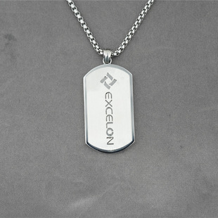 European and American fashion titanium steel necklace military brand stainless steel pendant trendy boys accessories cool sweater chain jewelry pendant