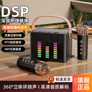 Q2 wireless microphone audio integrated lantern family karaoke wireless bluetooth outdoor portable speaker factory direct sales