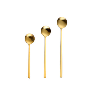 304 Stainless Steel Spoon High Color Value Golden Dessert Spoon Coffee Spoon Household Small Round Spoon Mixing Spoon Gift Wholesale