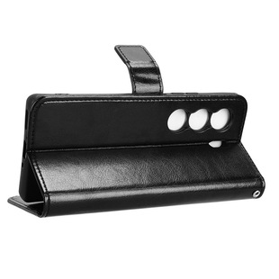 For Tecno Camon 40 Pro/Premier Phone Case Card Lanyard Crazy Horse Pattern Leather Case Flip Case