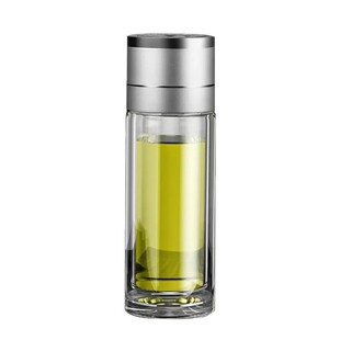 Quick-Open Cup, One-Click Opening, Tea and Water Separation, Car-Mounted High-Temperature-Resistant Double-Layer Borosilicate Cup, Printable and Drop-Shippable
