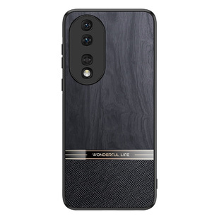 Honor 300Pro plain leather eye protection phone case for Magic7Pro Shang Rui color matching wood grain phone protective case