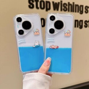 Применимо Huawei Pura70pro серфинг щенок чехол для телефона креативный зыбучий песок mate60Pro Летний защитный чехол 40