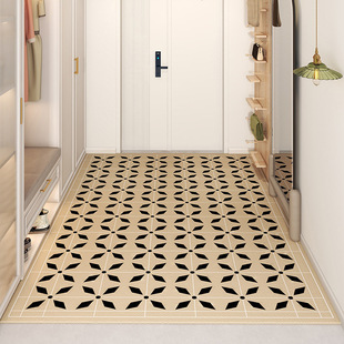 Light Luxury Household Leather Floor Mat Non-slip Wear-resistant Cuttable PVC Mat Elegant and Elegant Door Mat