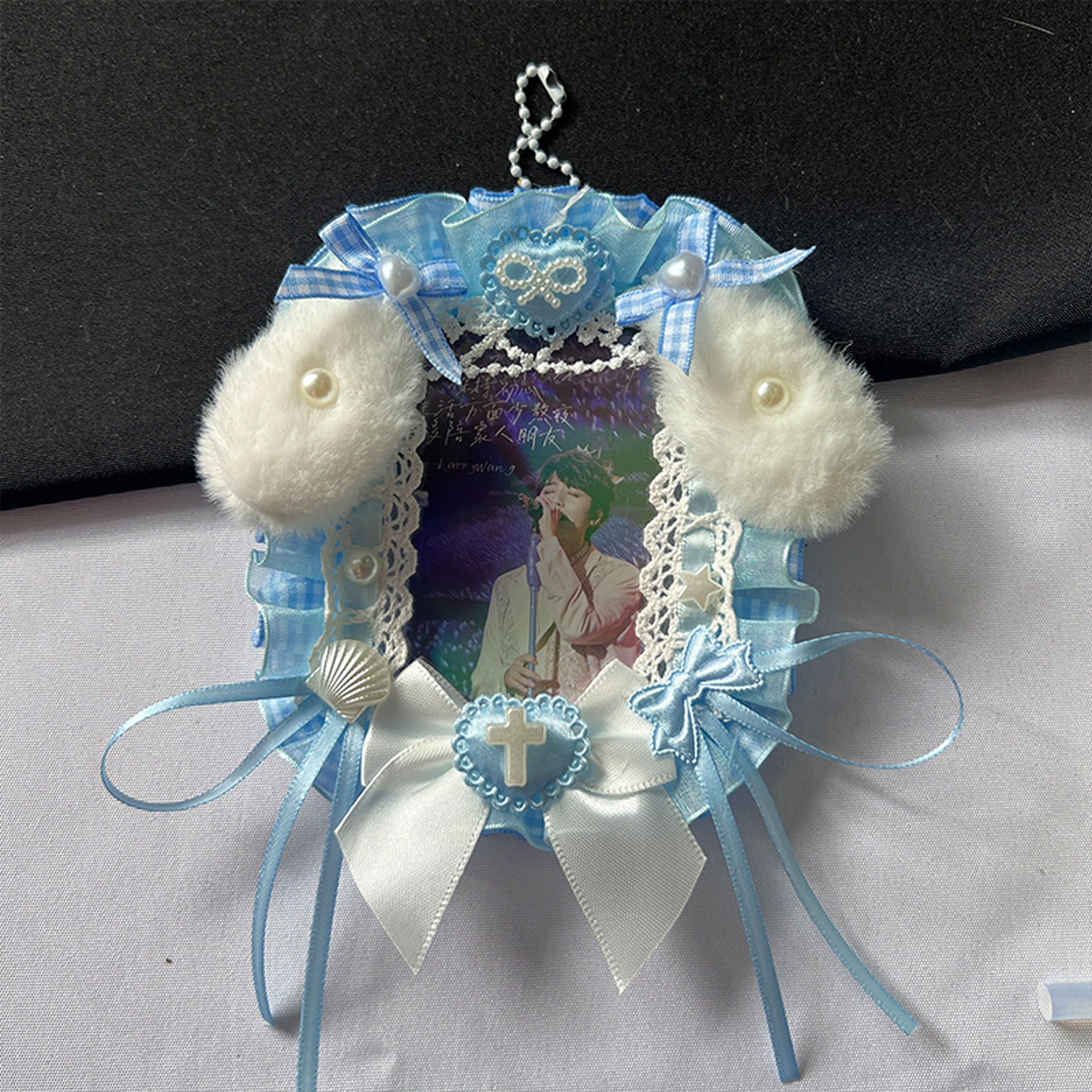 Blue Cinnamoroll Card Holder Lolita Style DIY Card Holder Celebrity Support Pendant Felt Reflective Creative Merchandise Available