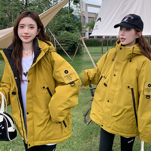 Cotton-padded jacket women's 2024 winter coat thickened couple's overalls cotton-padded short Korean-style outdoor assault coat cotton-padded jacket