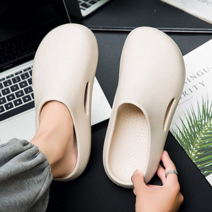 Hole Shoes Men's Summer Outdoor Baotou Slippers Beach Shoes Casual Simple Solid Color Cross-border Sandals