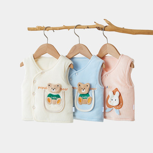 Baby vest spring, autumn and winter outer wear baby vest quilted thickened winter clothes boys and girls warm vest waistcoat
