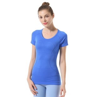 LULU Original Standard 1.0 High Elastic Sports Round Neck Short Sleeve Women's Quick-drying Tight Top Running Training T-shirt Yoga Wear