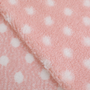 Lamb Fleece Fabric Polyester Wave Dot Printing Granular Fleece Autumn and Winter Children's Wear Coat Home Clothes Pillow Pajamas Fabric
