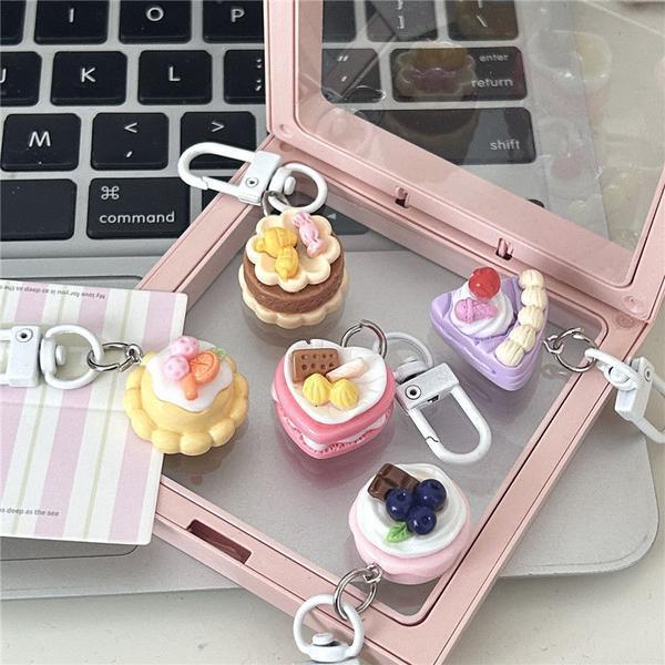 Cute Stereo Exquisite Cake Keychain Ins Cartoon Fun Pendant Couple Bestie Gift School Bag Accessories