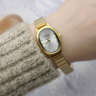 Oval Small Plate Slub Band Girl's Watch Student Mesh Band Watch Women's Watch Internet Celebrant Quartz Watch Small Fresh