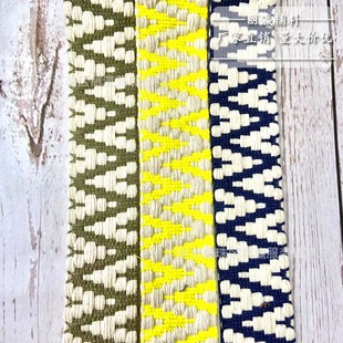 Factory direct 4cm color wave w-shaped family wind jacquard cotton belt wave cotton ribbon