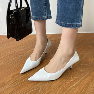 2024 Korean version of spring new fashion temperament women's shoes stiletto heel pointed high heels heel 6CM