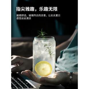 Coke Cup Glass Cup Cans Homemade Milk Tea Coffee Cup Fruit Juice Household Water Cup High Color Value Cold Drink Cup