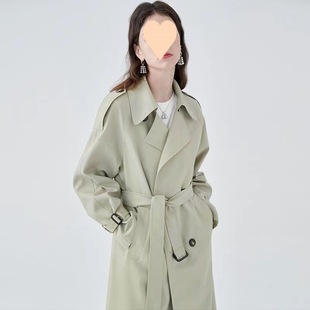 2024 Popular British Windbreaker Women's Spring and Autumn Mid-length Small Casual High-end Elegant Coat Coat