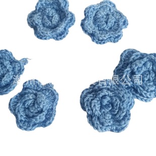 Hand Hooked Wool Flower Earrings, Hand Knitted Rose Earrings, Decorative Knitted Flower Earrings, Crocheted Flower Decorative Accessories