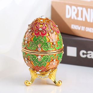 European-style alloy enamel jewelry box egg Birmingham jewelry box home ornaments jewelry storage box cross-border supply